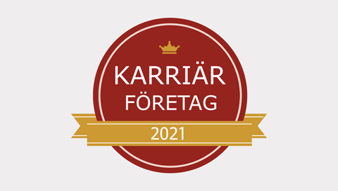 Emblem med texten: Karriärföretag 2021.